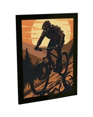 Quadro Decorativo Bicicleta Trilha Ciclismo - Ilustração Moderna para Sala e Quarto - imagem 1