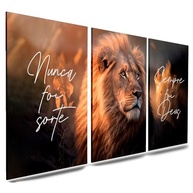 Kit 3 Quadros Decorativos Leão de Judá - Motivacional e Inspirador para Sala e Quarto - imagem 2