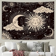 Tapeçaria Sol e Lua - Decoração Espiritual Mística para Quarto e Sala (76x101cm) - imagem 4