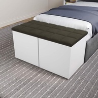Puff Báu Banqueta Organizador - Caixa de Brinquedos com Estilo para Sala e Quarto (Marrom) - imagem 5
