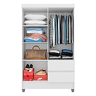 Guarda Roupa Bruna 4 Portas Branco – Espaço e Estilo no Seu Quarto - imagem 2