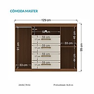 Cômoda Master Jatoba/Areia: Organize Seu Quarto! - imagem 2
