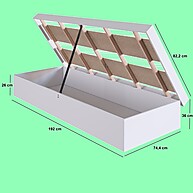 Cama Solteiro Box Baú Bogotá: Otimize Seu Quarto! - imagem 2