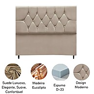 Cabeceira Estofada Suede Dubai Bege – Elegância e Conforto para seu Quarto - imagem 2