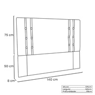 Cabeceira Casal Veludo 140cm: Elegância para Seu Quarto - imagem 2