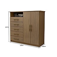 Cômoda Viena: 5 Gavetas e 2 Portas para Seu Quarto - imagem 2
