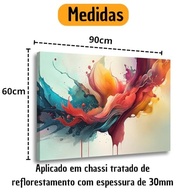 Quadro Decorativo Abstrato 90x60cm - Tela Premium em Tecido Canvas para Sala, Quarto e Escritório - imagem 4