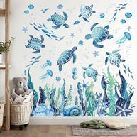 Adesivos de Parede de Tartarugas Marinhas - Decoração Temática Oceânica para Quarto Infantil - imagem 4