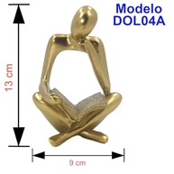 Leitor Estatueta Decorativa Abstrata - Homem que Lê | Decoração Elegante Resina DOL04 - imagem 3