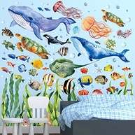 Decalques de Parede que Brilham no Escuro - Mundo do Oceano com Tartarugas, Águas-Vivas e Algas Marinhas | Adesivos Removíveis para Quarto Infantil, Banheiro e Sala de Jogos - imagem 3