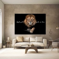 Quadro Decorativo Leão Aquele que te Guarda Salmos 130x90cm - Tecido Premium com Estampa em Alta Definição - imagem 2