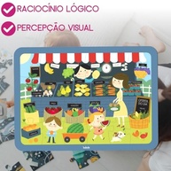 Quebra-Cabeça Feirinha dos Alimentos - Brincadeira Educativa Babebi - imagem 4