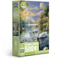 Quebra-Cabeça Lago dos Cisnes 500pçs - Desafio Relaxante! - imagem 1