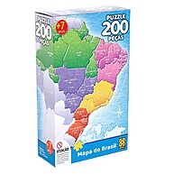 Quebra-Cabeça Mapa do Brasil 200 Peças: Diversão e Aprendizado! - imagem 1