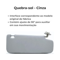 Quebra-Sol Cinza Esquerdo Onix, Prisma, Cobalt, Spin e Montana (2012-2020) com Espelho - Peça de Reposição Premium - imagem 2