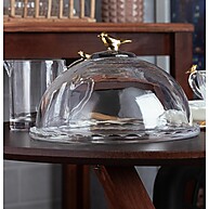 Queijeira Golden Bird 20cm – Elegância em Cristal Ecológico - imagem 1