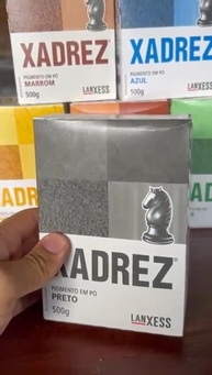 Pigmento Em Pó Xadrez Preto 500g Tinta P/Cimento Queimado - imagem 3