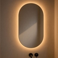 Espelho Oval Led Grande de Parede Sem Fio 80cm | Luz Quente 80x50cm com Suporte - imagem 2