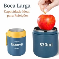 Pote Térmico Infantil em Aço Inoxidável Azul - Alimentos Quentes ou Frios por Horas, Seguro e Antivazamento - imagem 5