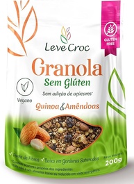 Granola sem glúten e sem adição de açúcar Quinoa e Amêndoas Leve Croc200g - imagem 1