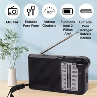 Rádio Portátil AM/FM AL 355 Recarregável: Sua Música Onde Você Quiser! - imagem 4