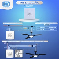 QV371 Interruptor Para Ventilador De Teto Com Dimmer e Controle Giratório - 1 Lâmpada - imagem 5