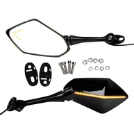 Espelhos Retrovisores LED Racing Preto com Seta para Honda CBR600RR/1000RR e Suzuki GSX-R - imagem 1