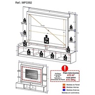 Rack Estante TV 65" com LED Berlim Multimóveis – Moderno Painel Madeira/Laca Fumê - imagem 5
