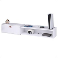 Rack Bancada Parede Home Supremo para TV 55" com Nicho e Porta Concha - Design Moderno Branco - imagem 2