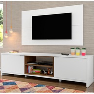 Rack e Painel TV 55” Metz Madesa – Branco/Rustic - imagem 1
