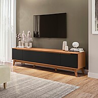 Rack Kappesberg 218cm: Elegância Canela/Preto - imagem 1
