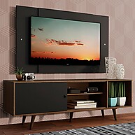 Rack Madesa Dubai com Painel para TV 58” – Rustic/Preto - imagem 1
