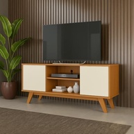 Rack Estante Multifuncional para Sala de Estar com Prateleiras, Porta e Organização Moderna - imagem 2