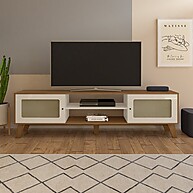 Rack para TV até 75" com 2 Portas – Estilo Retrô e Espaço Inteligente - imagem 1