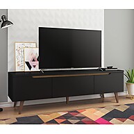Rack Retrô Madesa Reims 75" - Preto - imagem 1