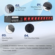 PDU Horizontal 1U ThePoEstore: 10 Tomadas, Proteção contra Surtos e LEDs Individuais para Rack - imagem 5