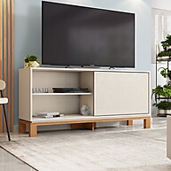 Rack TV 55" Off White/Freijó: Design e Funcionalidade - imagem 1