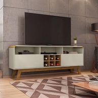 Rack TV 65" Larimar: Elegância Off White e Cinamomo - imagem 1