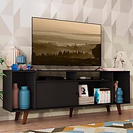 Rack TV 65" Madesa Cancun: Preto e Rustic! - imagem 1