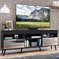Rack TV 65" Preto: Elegância Retrô! - imagem 1