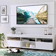Rack TV até 65" com Rodízios e 2 Portas – Branco - imagem 1