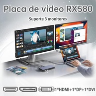 MOUGOL Placa de Vídeo AMD Radeon RX580 8GB 2048SP GDDR5 256 bits, placa de vídeo para jogos de PC com porta de exibição HDMI DVI PCI Express x 16 3.0 GPU com ventiladores duplos (Branco) - imagem 4