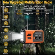 Rádio Meteorológico de Emergência 20000mAh: Alerta Climático, Solar, Manivela e SOS - imagem 4