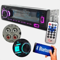 Rádio Bluetooth Automotivo 1 Din com USB, SD e Controle Remoto - imagem 1