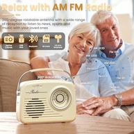 Rádio Retrô Bluetooth AM/FM Portátil: Som Clássico com Tecnologia Moderna - imagem 4