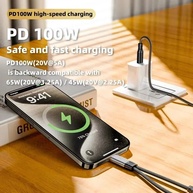 Adaptador USB-C 2 em 1: Áudio + Carga Rápida 100W - imagem 3