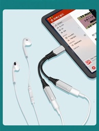 Adaptador USB-C 2 em 1: Áudio + Carga Rápida 60W - imagem 3