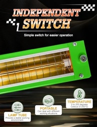 Lâmpada Infravermelha 1000W 110V - Cura Rápida de Tinta para Carros e Móveis - imagem 4