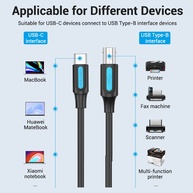 Cabo USB-C para USB-B VENTION: Transferência Rápida! - imagem 2