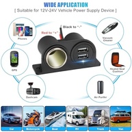 Kit 2 Tomadas Dupla USB 4.2A + Acendedor Cigarro 12V/24V - Carregador Rápido Veicular à Prova d'Água - imagem 5